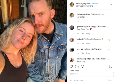 lindsley hugging alex in her insta post 